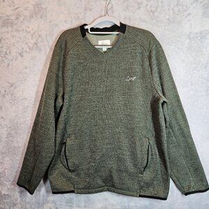 Attack Life By Greg Norman Mens L Sweater Gray office Shark Zip pockets casual